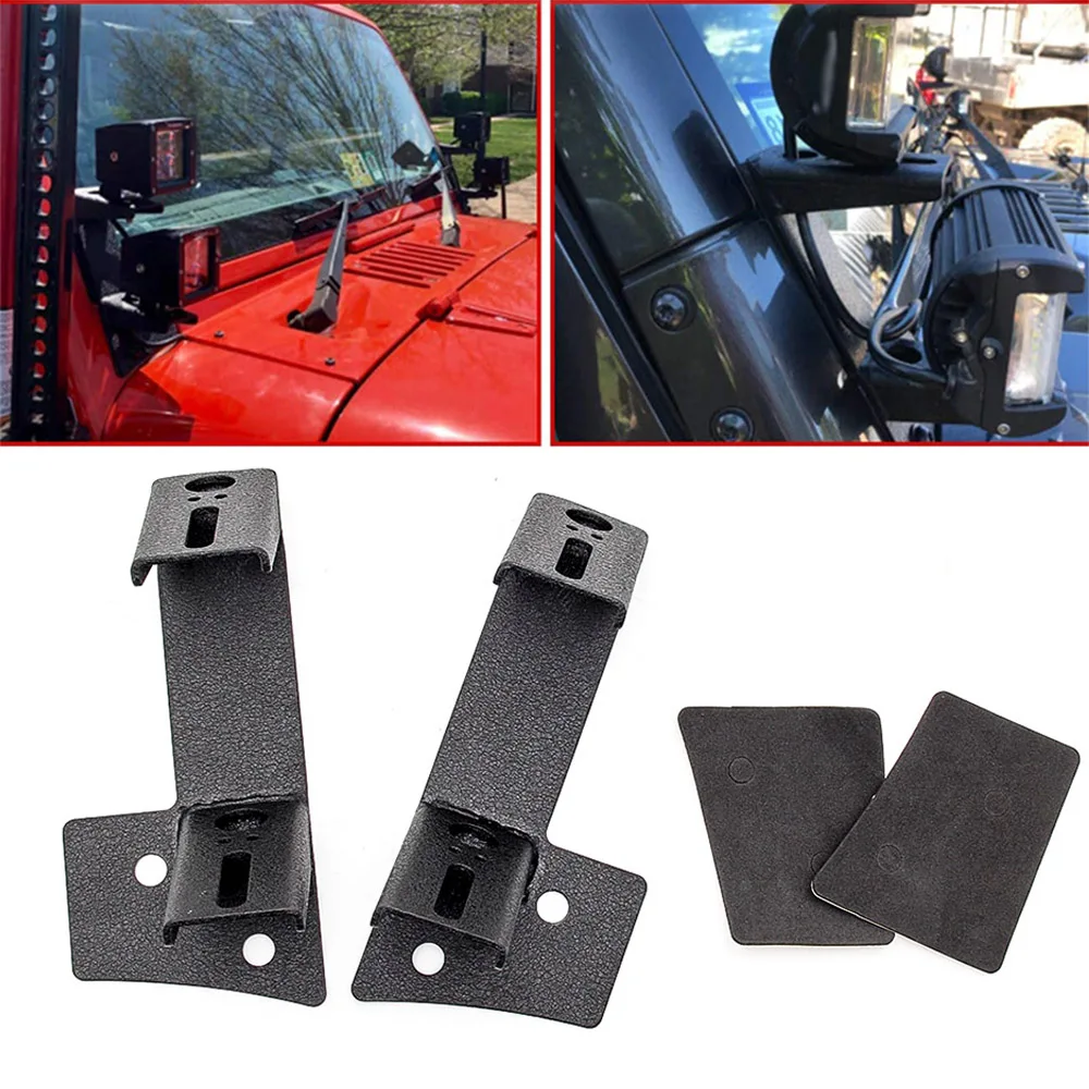 

Windshield A-pillar Car Drive Lights Holder Led Bar Work Lighting Mounting Bracket for Jeep Wrangler JK 2007-2016