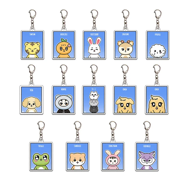 Korean Idol Group Album LOVE MONEY FAME Cartoon Image Acrylic Keychain Hanging JOSHUA WORLD TOUR Animal Pendant Accessories