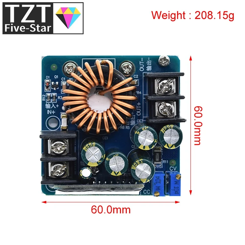 DC-DC 400W 15A Step Down Buck Converter DC 10V-60V To 0-45V Constant Voltage Constant Current Adjustable Power Supply Module