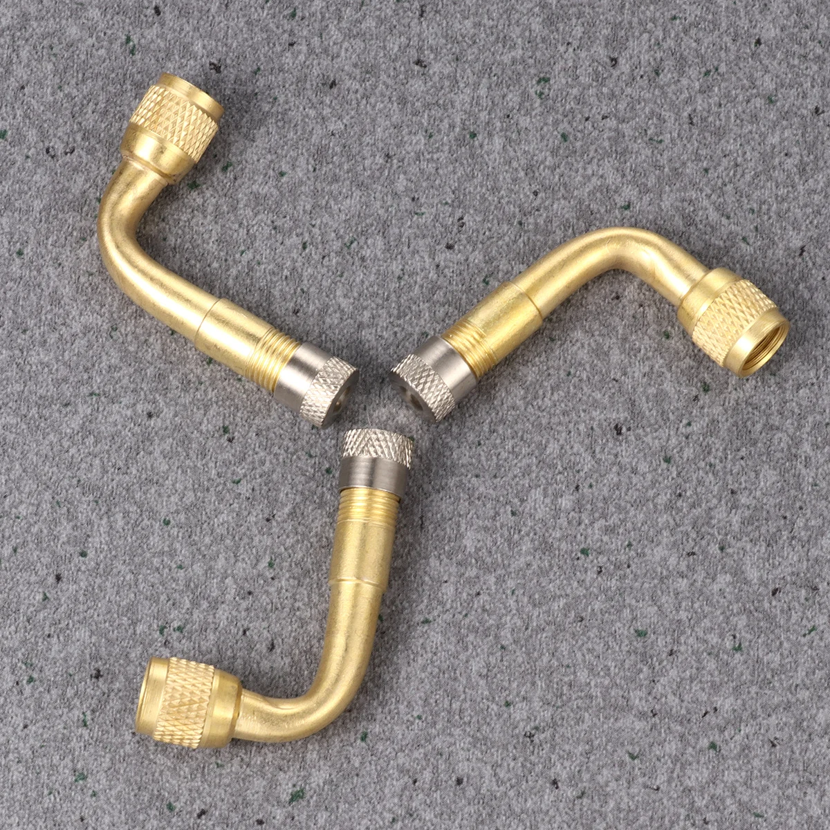 

3pcs Tire Stem Extension Adaptor 90 Degree Curved Steel For Car Truck Motorcycle Rv Trailer Vehicle Valve Stem Extender