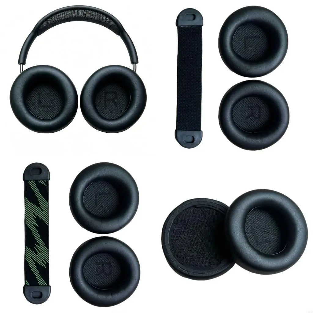 J1HD Ersatz Ohrpolster Stirnband Kissen Set Für AW520H/AW720H Gaming Kopfhörer Weiche Protein Leder Ohrpolster Ohrenschützer