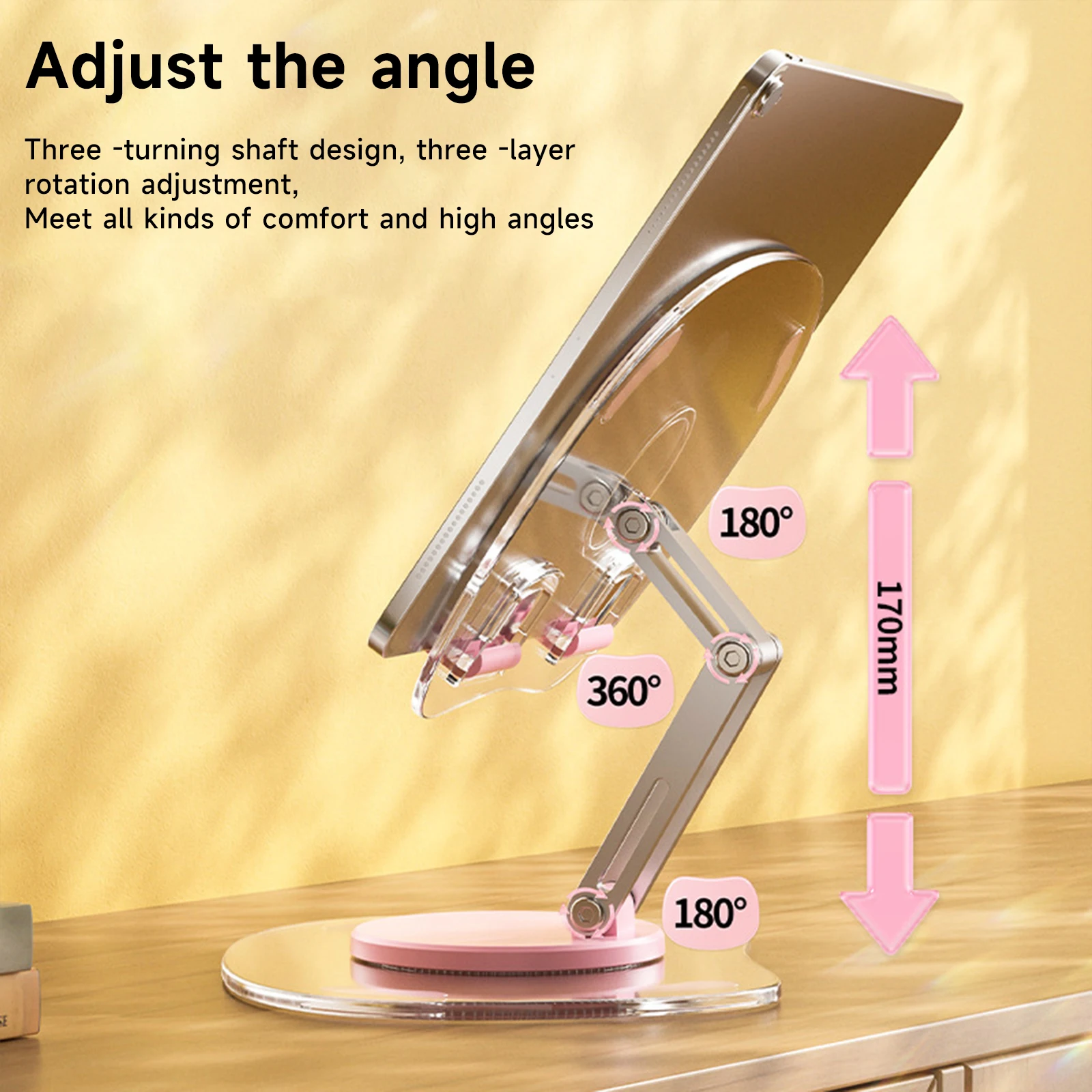 Tablet Stand Holder for Desk 360 Rotatable Folding Acrylic Tablet Holder for Xiaomi Lenovo 13Inch Monitor for Ipad Stand Bracket