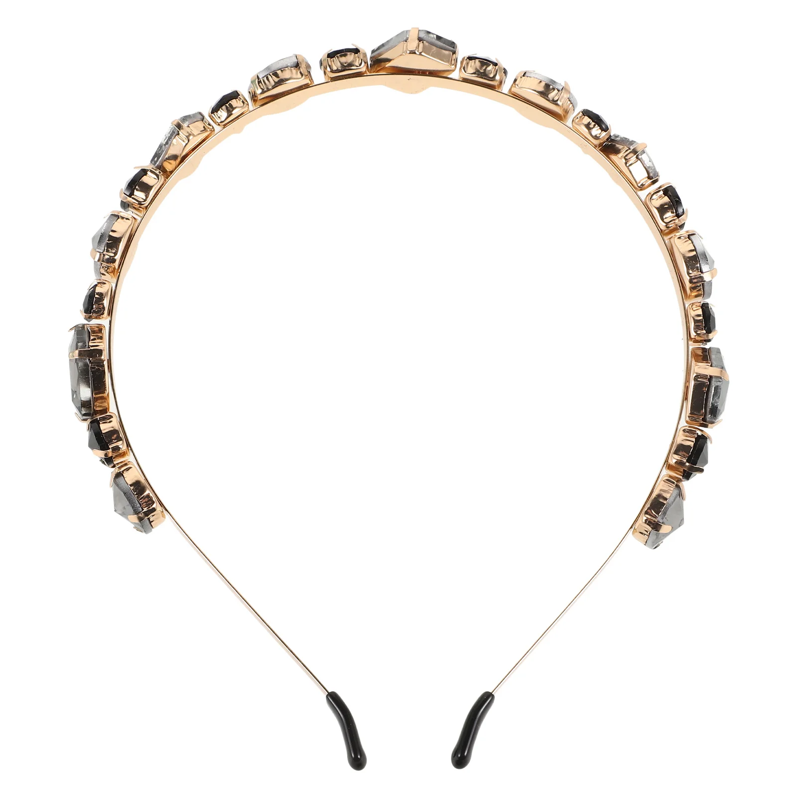 

Glass Brick Accessory Rhinestone Hair Hoop Headband Fashion Elegant Daily Party Wear Women Girls Black Grey Hair Styling Tool
