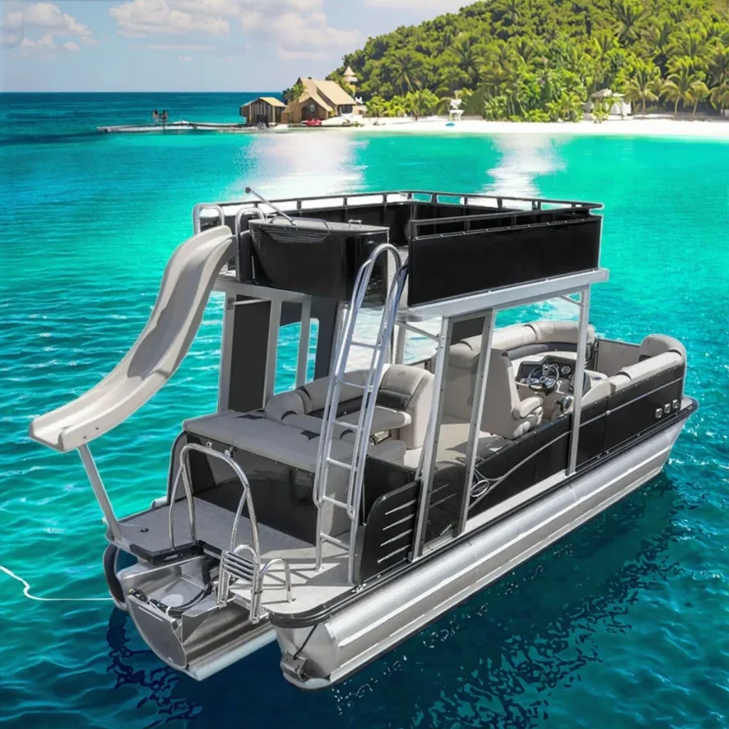 Best Luxury 30ft Catamaran Pontoon Boat Double Aluminium Sailing Yacht Hand-Welded Workmanship