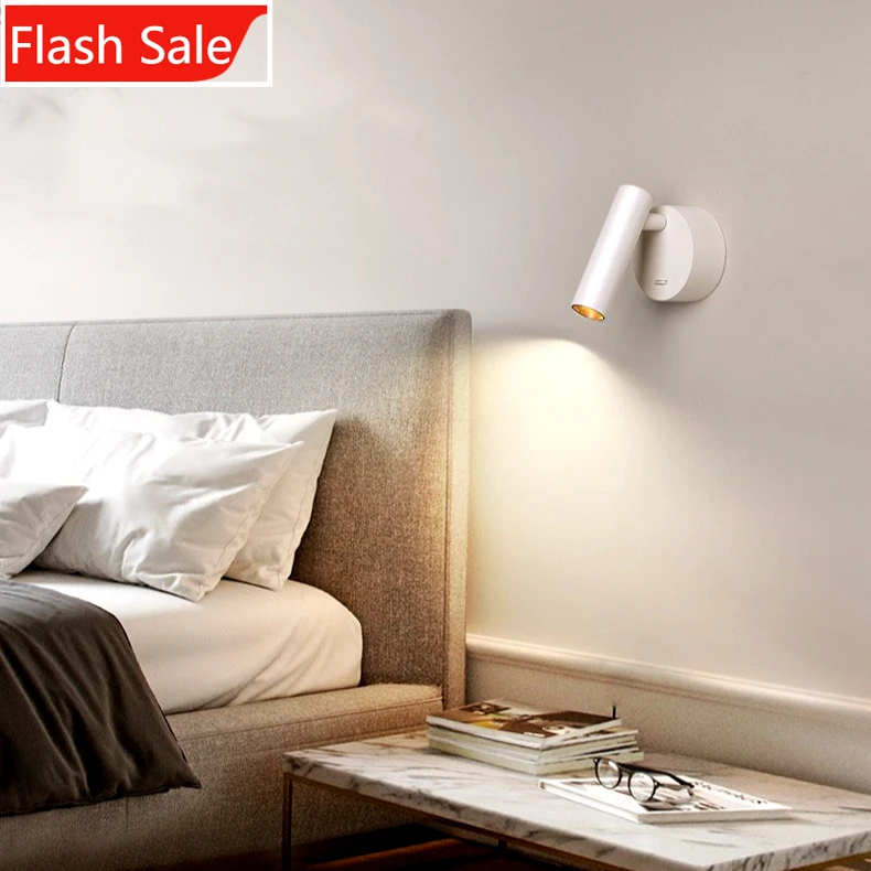 

Adjustable Rotating Wall Lamp with USB Port, Modern Bedside Reading Light for Bedroom Hotel, 3W LED 3000-4000K Aluminum