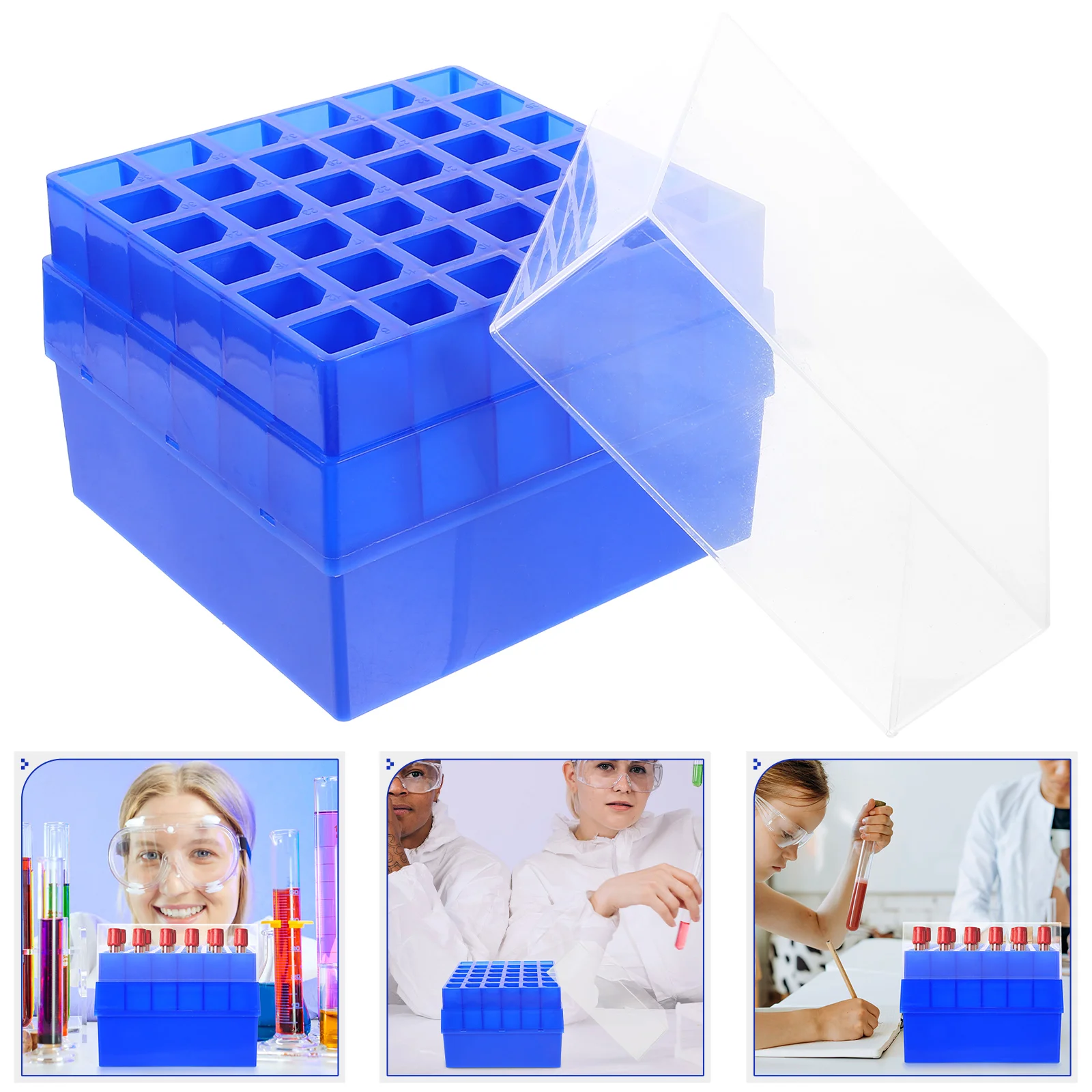 Plastic Freezing Box Tube Storage Box 36 Grids Lab Test Tube Holder Sampling Tube ganizer With Number Mark Test