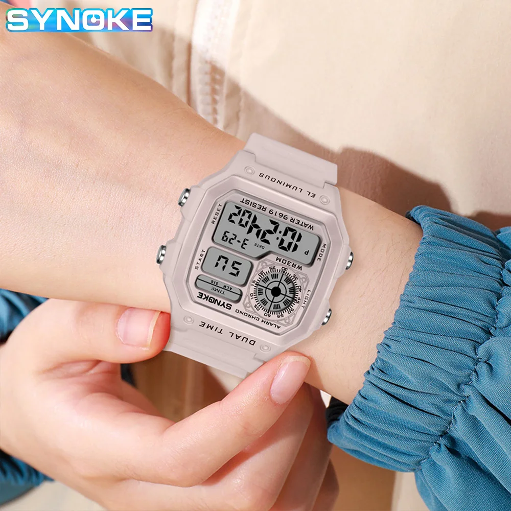 SYNOKE Couple watch Digital Sports Luminous Chronograph Waterproof Male Electronic Wrist Watches Relogio Masculino For women