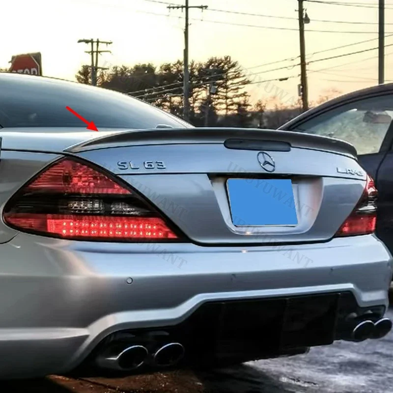 For Benz SL Class R230 SL55 2007 2008 2009 2010 2011 2012 Carbon Fiber Rear Trunk Lid Car Spoiler Ducktail Lip Wings