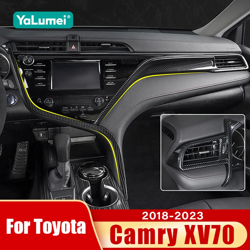 

For Toyota Camry XV70 2018 2019 2020 2021 2022 2023 Hybrid Camry 70 Car Central Control Decoration Strips Cover Accessories