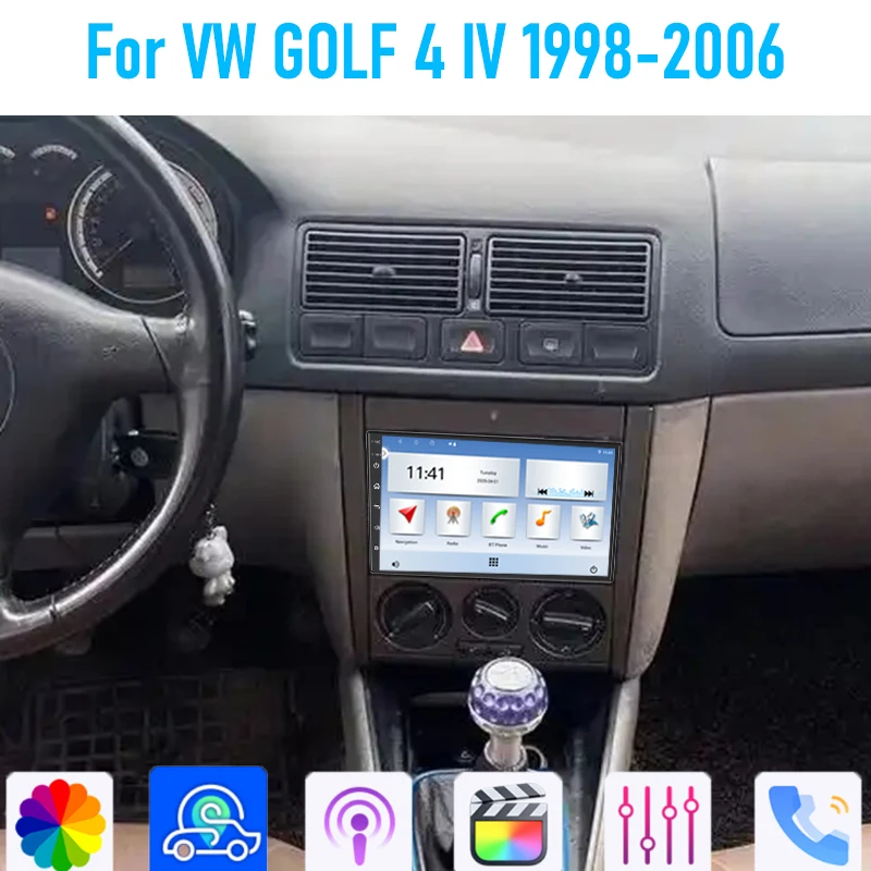 

7" For VW GOLF 4 IV 1998-2006 4-64GB Radio Wireless Carplay Adnroid 15 Auto Head GPS Navi WIFI Car Stereo Radio Google Map