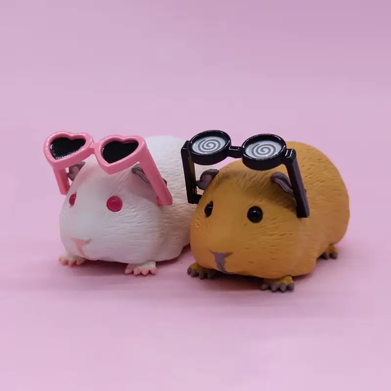Guinea Pig With Sunglasses Blind Box Cute Mini Anime Action Figure Model Toys Kawai Desktop Decoration Collection Christma Gifts view 4