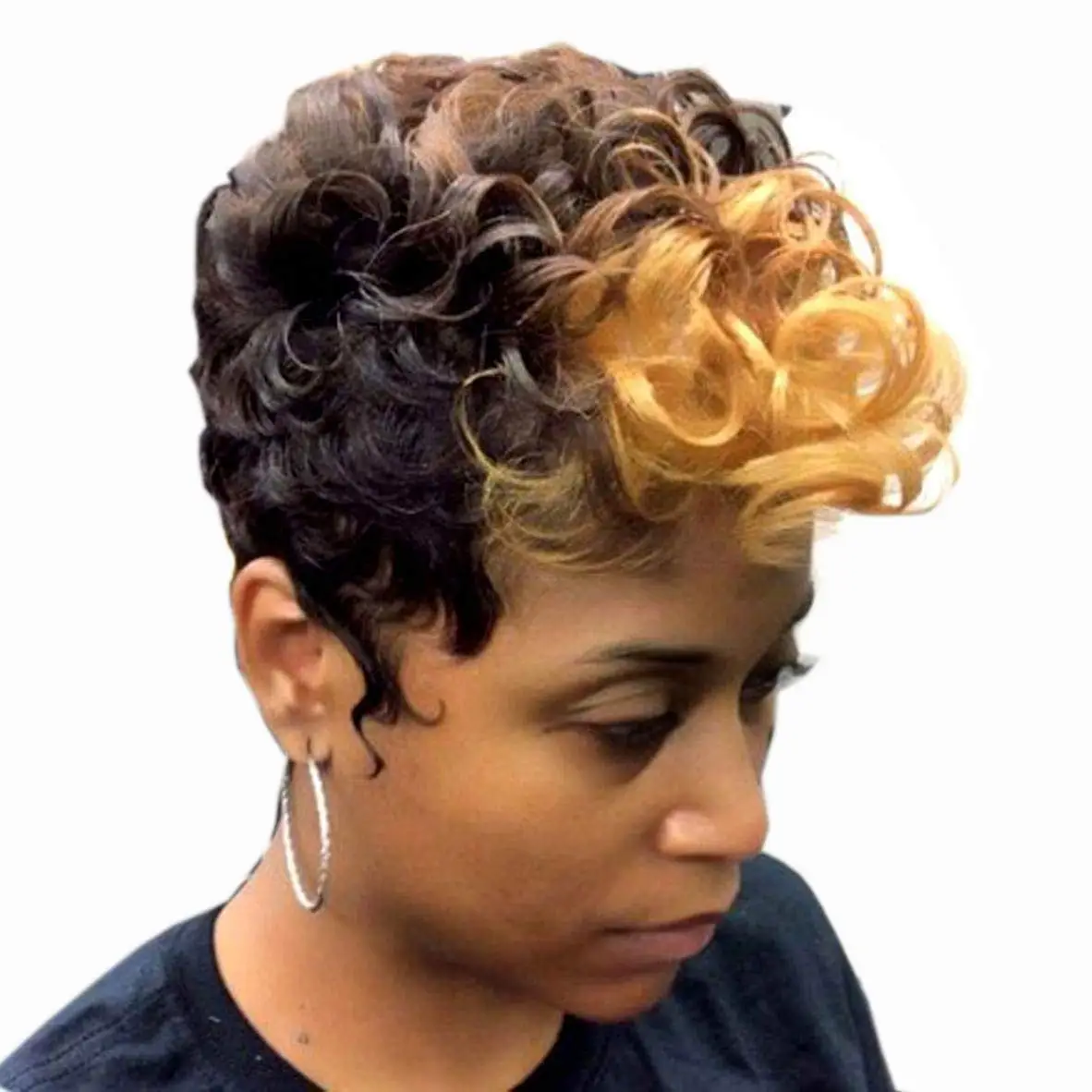 

Короткий синтетический парик, короткий кудрявый парик, натуральные парики для черных/белых женщин, короткий кудрявый парик с вырезами фальшивой, парик с короткими волосами