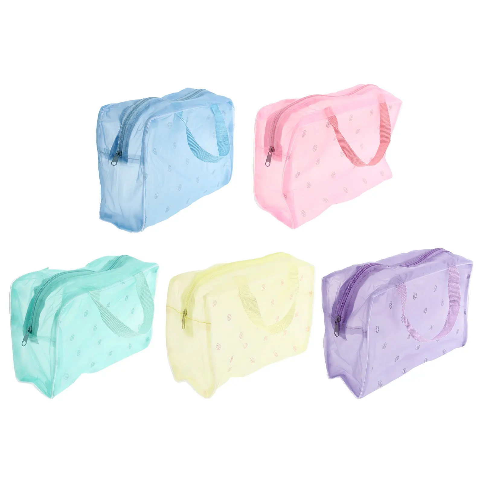 

5Pcs Waterproof Makeup Bag Floral Design Pouch for Gym Shower Travel Toiletry Sundries Organizer Bag Storage Pouch