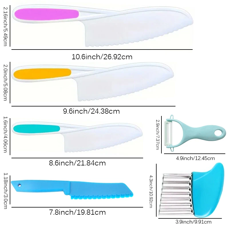 Kids Cooking Cutter Set Kids Knife Toddler Wooden Cutter Plastic Fruit Knives Children DIY Peeler Tools Kitchen Accessories