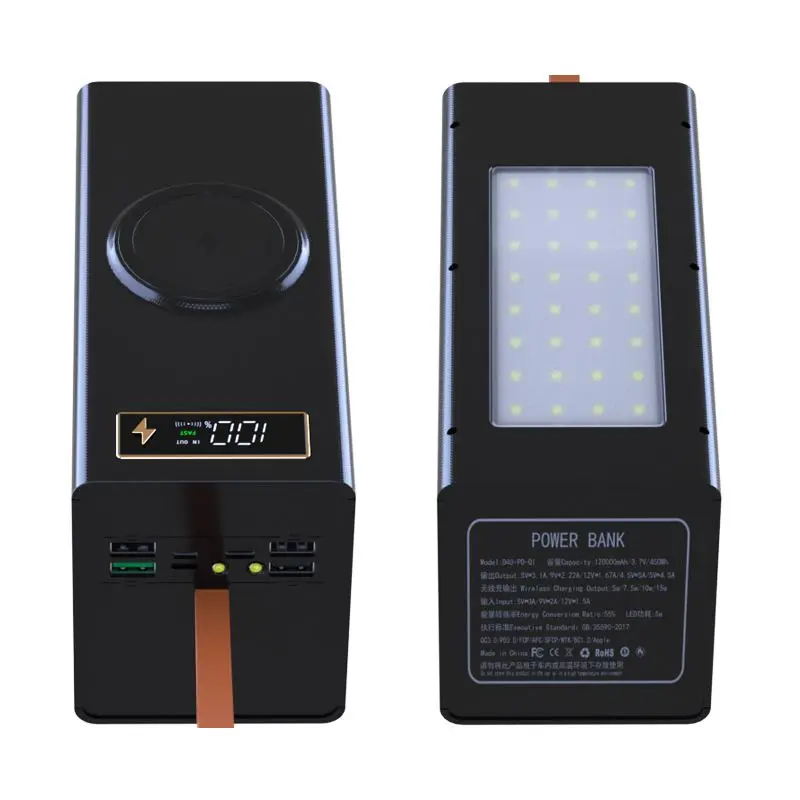 40 Cell Power Bank Case Kit Fast Charging 18650 Battery Box Camping Light Without Battery