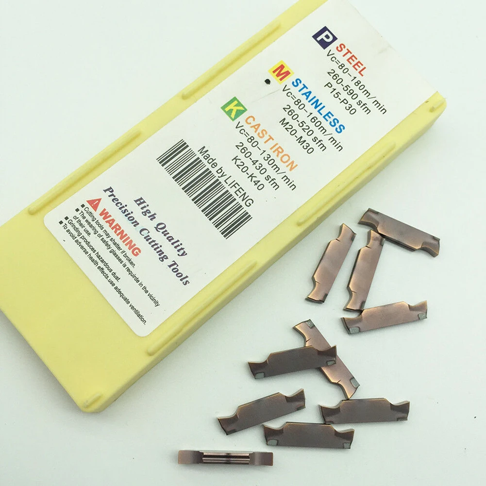 Industry Insert Carbide Insert 10pcs Carbide Milling Insert Cutting Grooving LF6018 2.0mm MGGN200-JM For Processing