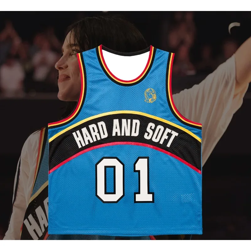 2026 Unisex Eilish "Hard and Soft" Basketball Jersey Tank Top Breathable Mesh Casual Streetwear Sports Vest for Fans Gift