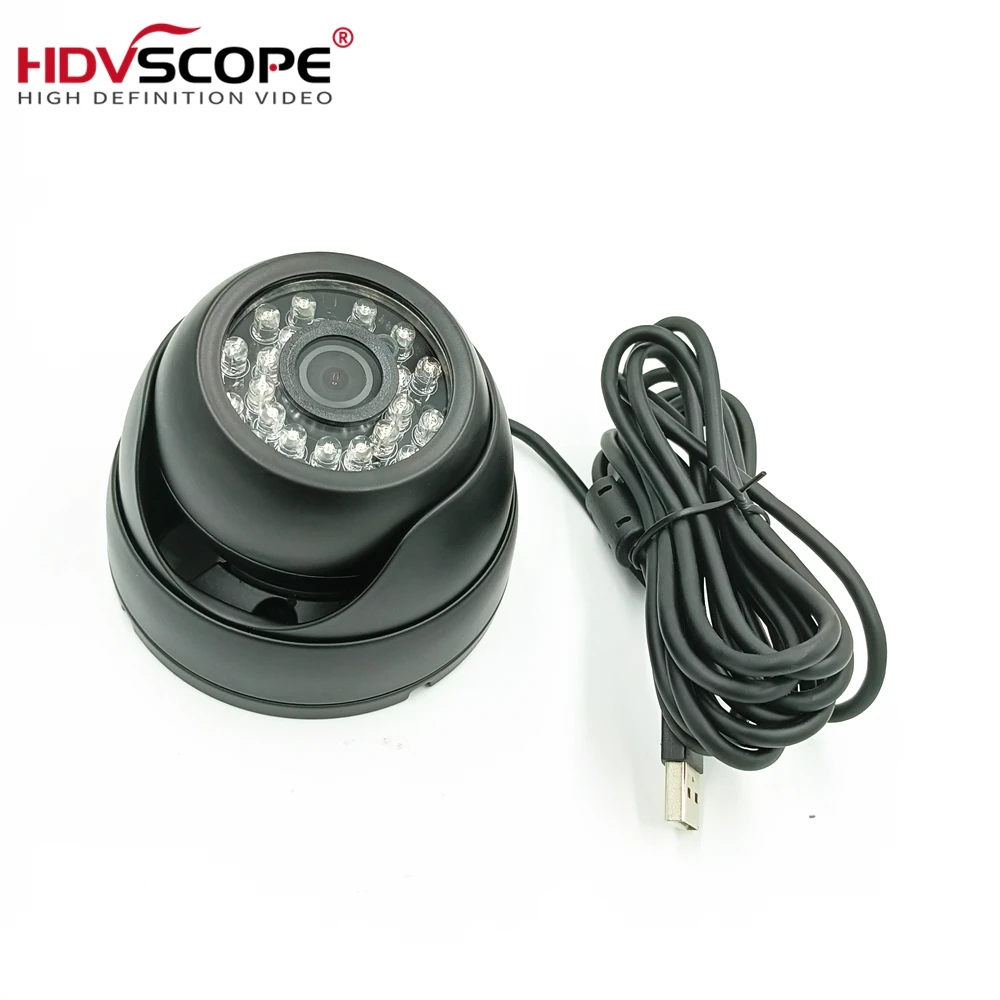 

1/2.7" CMOS Low lux 0.01 HDR 2.0MP Color Night Vision 24pcs IR-Leds USB Dome Camera Wide Angle Lens 120° for Security System