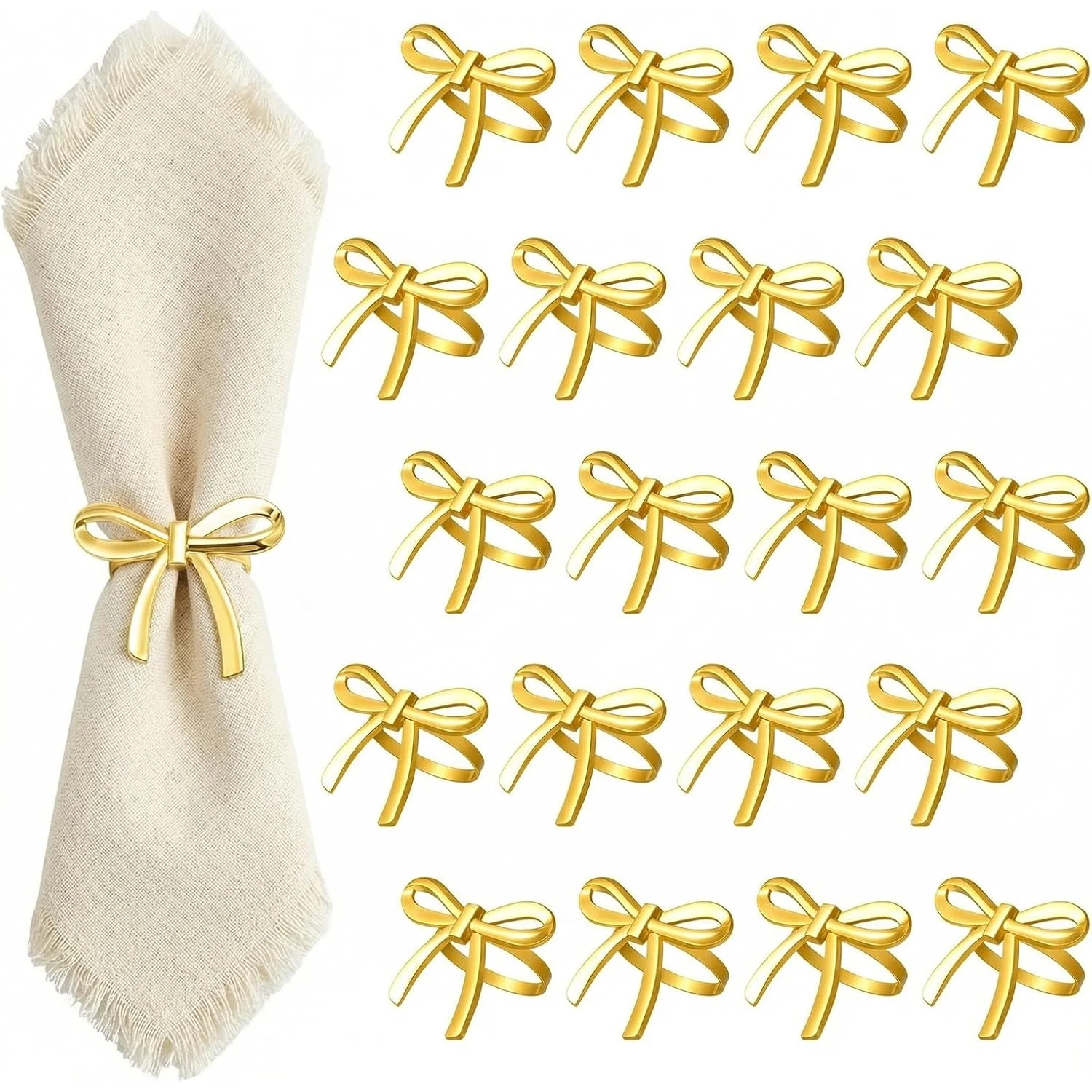 Gatherings Accessories Alloy Bow Tie Napkin Rings Elegant Table Decor For Wedding Banquet Dinner Parties Reusable Metal