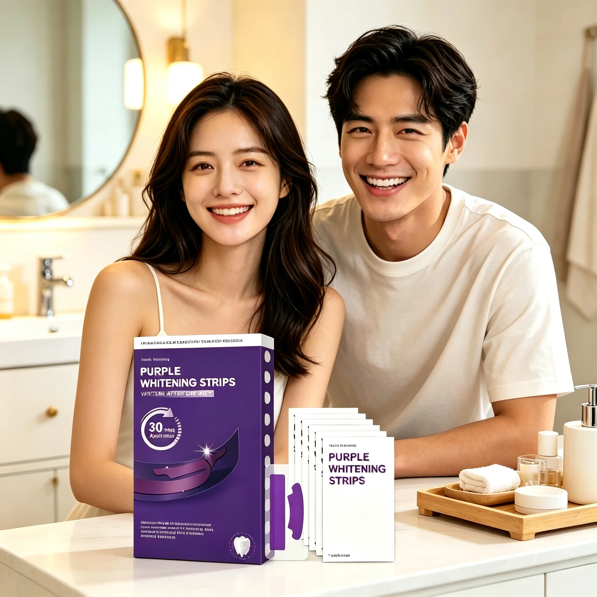 Purple Whitening Strips Remove Teeth Stains Brighten Teeth Plaque Remover Yellow Teeth Cleaning Purple Teeth Whitening Strips