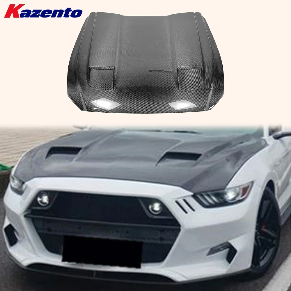 

Для Ford Mustang 2-дверный 2015-17 передний вентилируемый охлаждающий капот из углеродного волокна в стиле MBJ (перевозка океана выгодно, добро пожаловать в уголь)