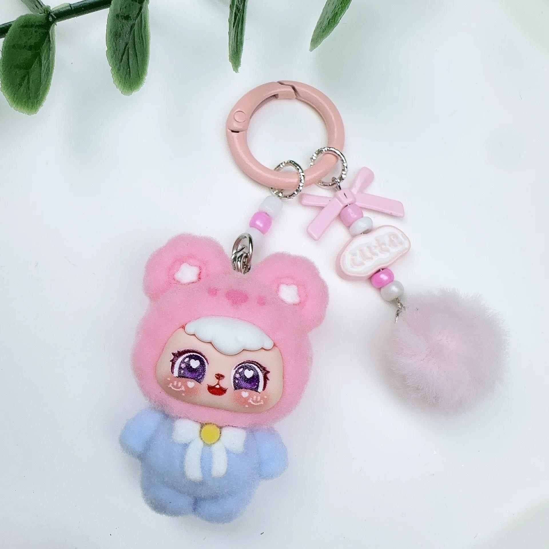 1PCSCute Tie Baby Doll Keychain Pendants for Girls' Bags, Accessories, Trendy Toys with a Sweet Girlish Touch