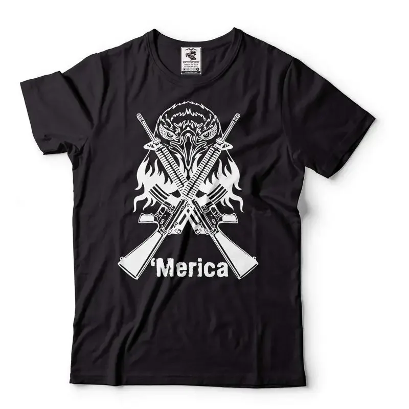 Merica Eagle T Shirt 2Nd Amendment Patriotic Usa Pro Gun 4Th Of July