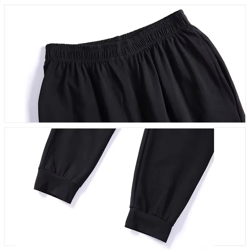 Pantalones de baile negros para mujer, pantalones de Yoga para práctica de Ballet cónicos de pierna ancha para baile, Fitness, deporte