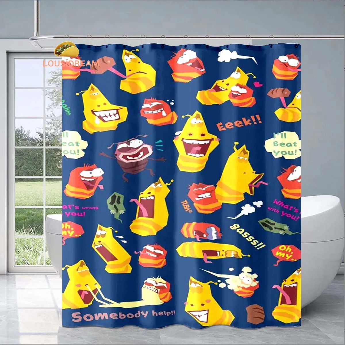 

L-Larva Printed Exquisite Shower Curtain Fashionable Decorative Gift Adult Children's Bathroom Waterproof and Mildew-proof