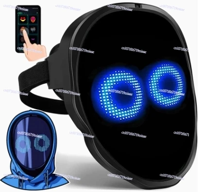 

Control Face Masks Smart Mask Can Change 45 Dynamic Carnival Photos LED Face Masks for Halloween NEW LED APP Mask Bluetooth APP