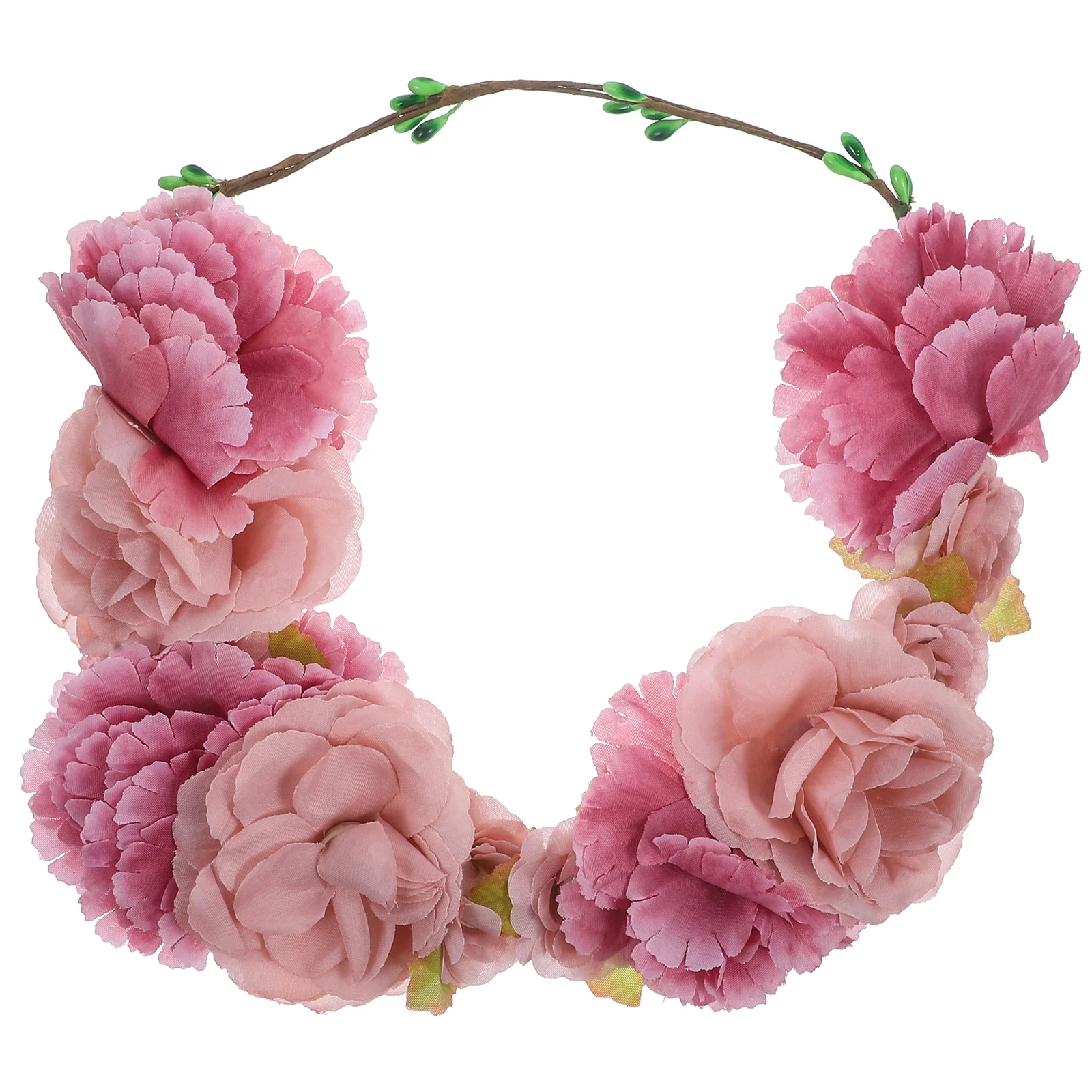 Hair Ribbons Floral Garland Crown Flower Wreath Front Door Accessories for Girl Bride Headband