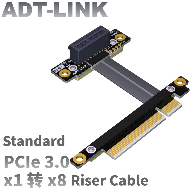 

PCIe x8-x1 адаптер для PCIe x1 USB, аудио, беспроводные LAN-карты расширения PCI Express 3,0x8 штекер на гнездо x1 Удлинительный кабель