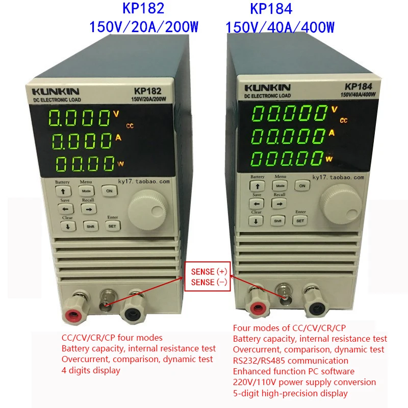 

200W 400W Electronic Load Meter Power Test Aging Meter Electronic Load Four/Five Digit Display Test KP182 KP184