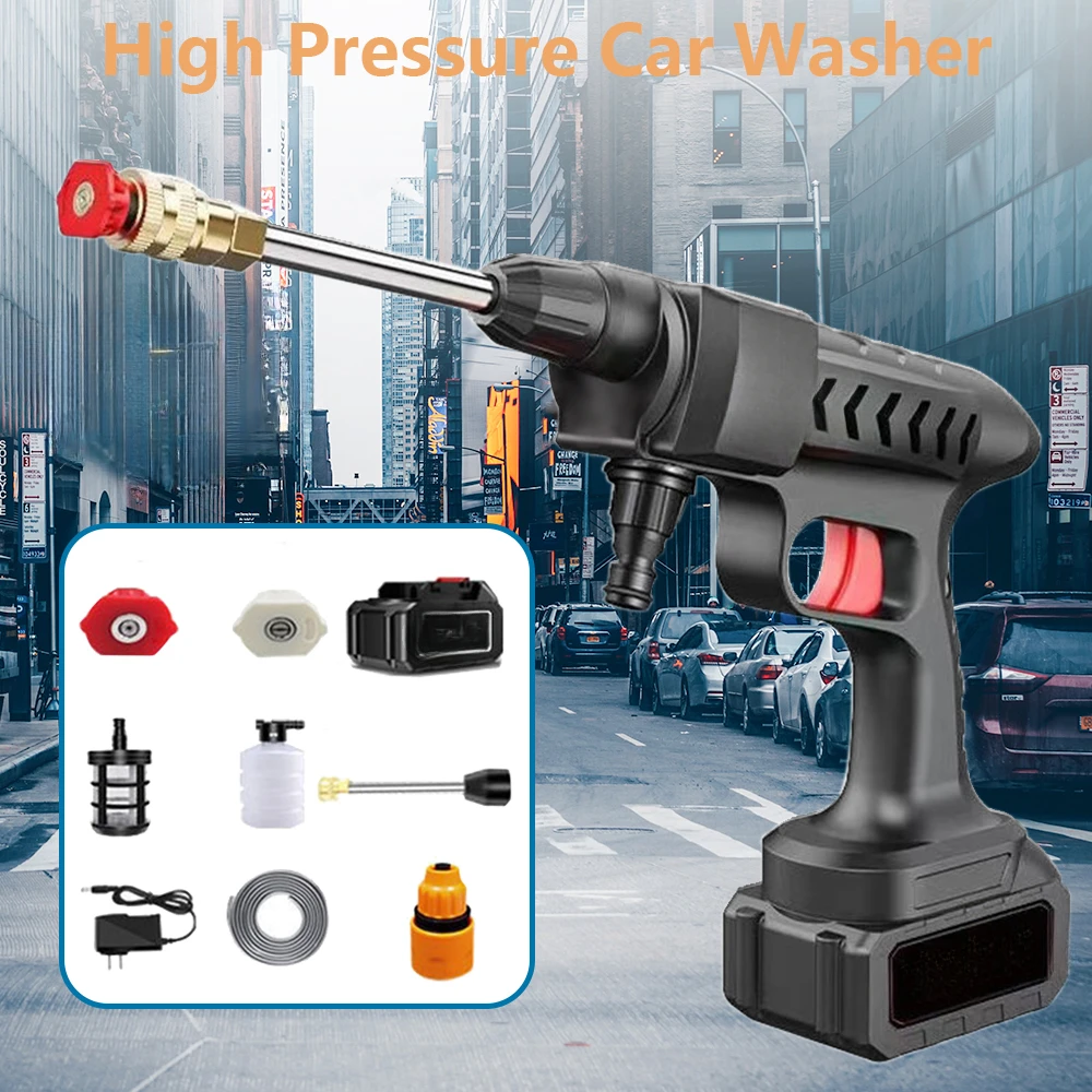 6000/12000mAh Wireless High Pressure Car Washer Self Priming Sustain Washing  Car Wash Water Gun With Li-ion Battery 21V