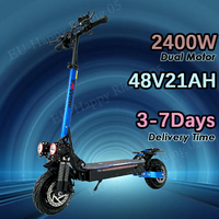 E-Scooters 2400W Motor 48V21AH Dual Spring Shock Absorption Electric Scooter 10-Inch Tires Off-road Mountain Folding E-Scooter