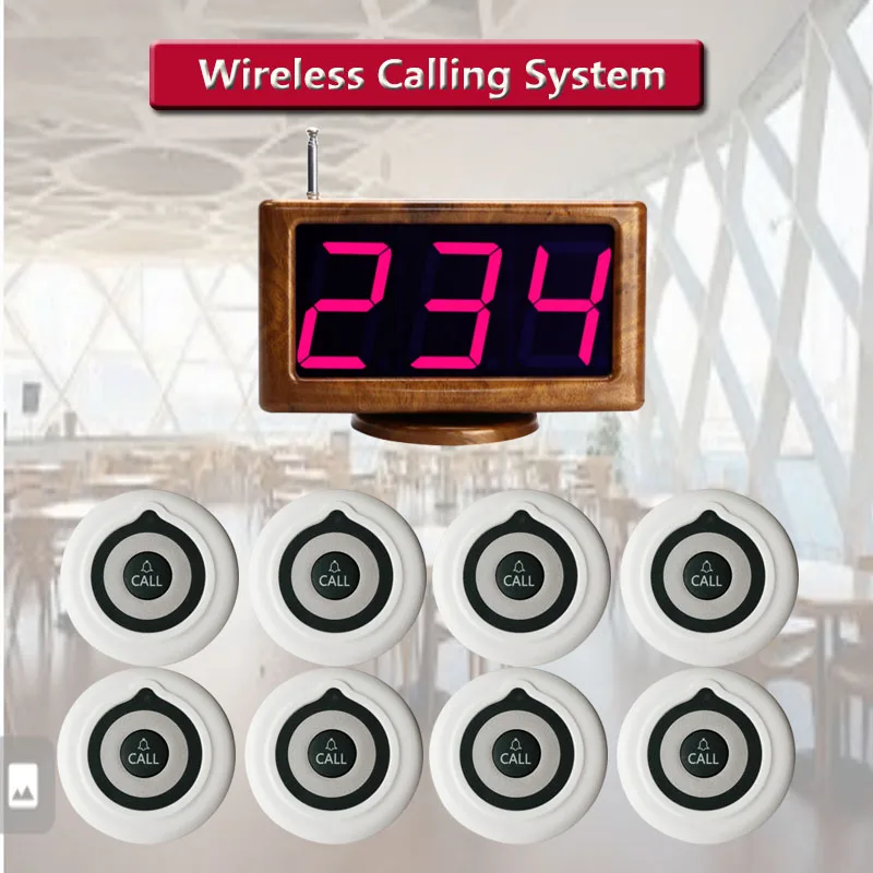 QWICALL 3 colors 8 calling buttons 1 LED screen display receiver wireless calling system button restaurant equipment