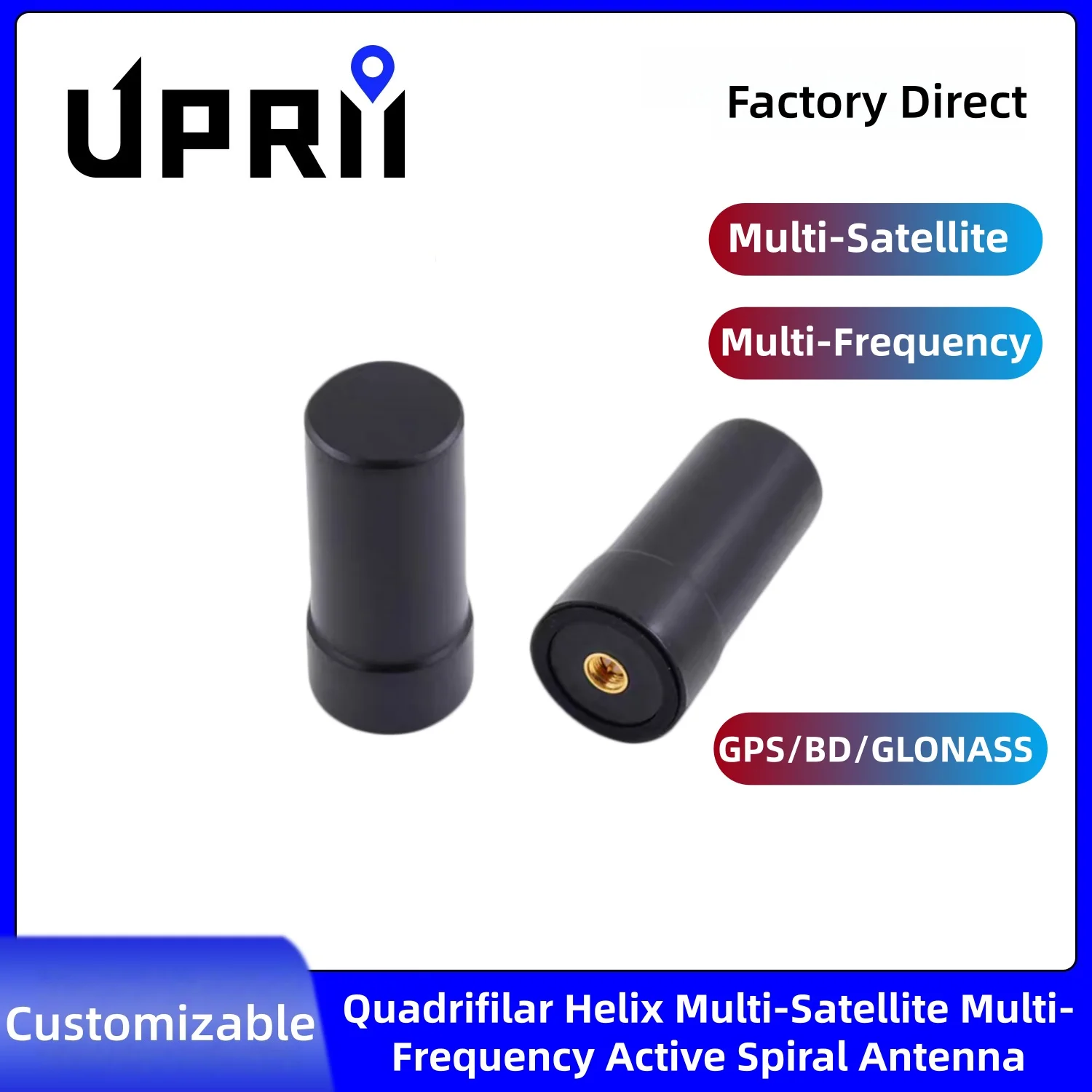 Quadrifilar Helix Multi-Satellite Multi-Frequency Active Spiral Antenna GPS BDS GLONASS for Portable Device UAV RTK