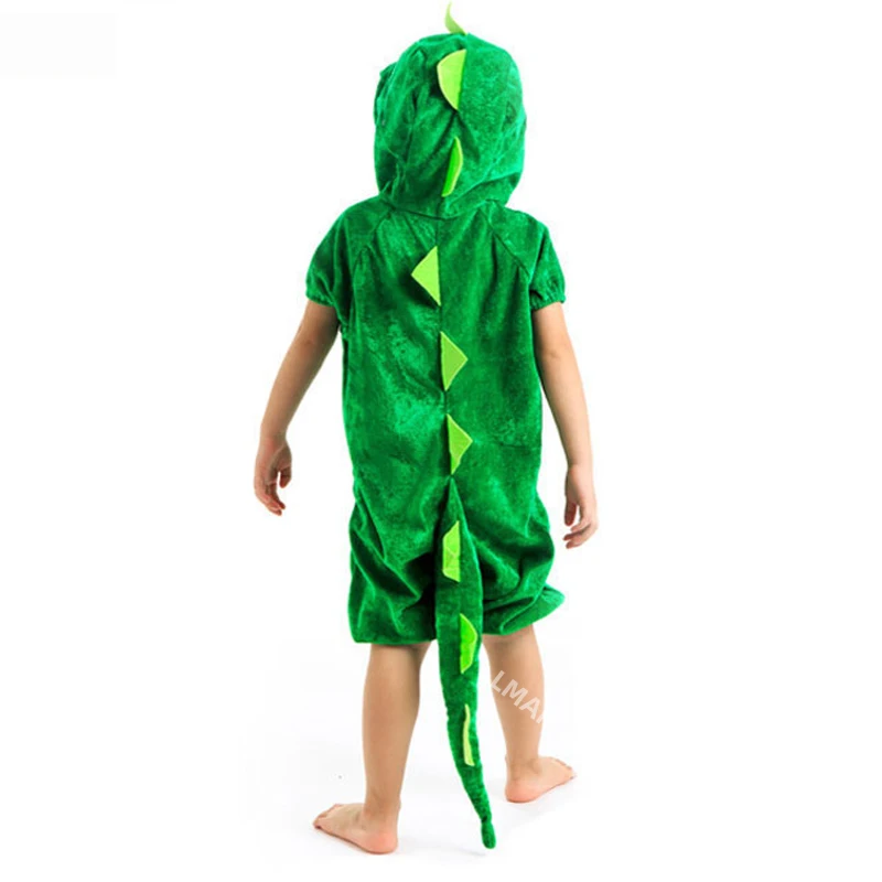 Kids Animal Dinosaur Cosplay Costume Jumpsuit Boys Girls Children Green Black School Party Halloween Game Show Suit Fancy Dress