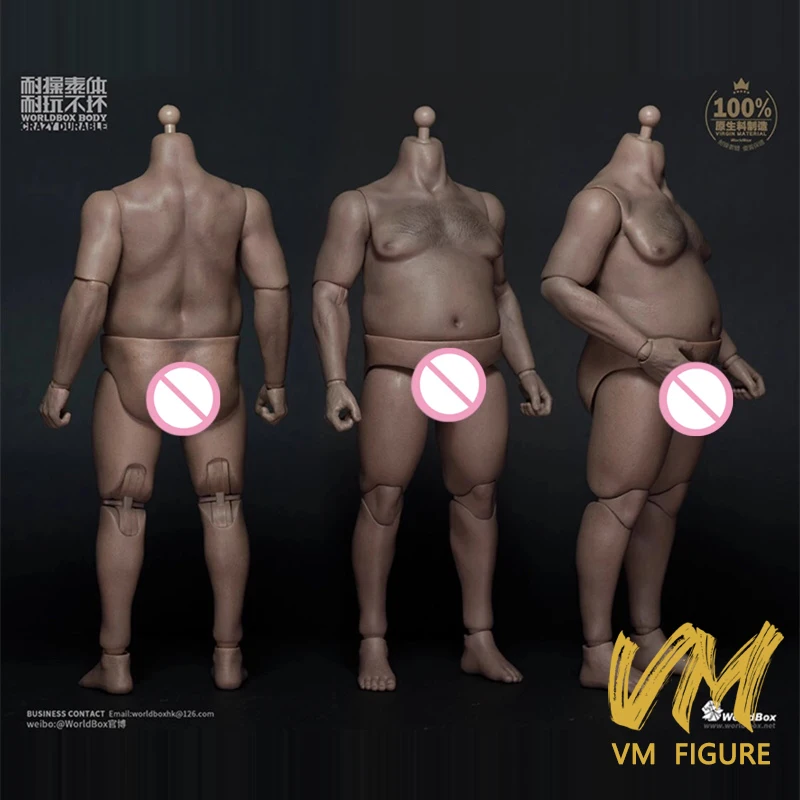 

WorldBox AT018 1/6 Scale Durable Fat Male Body Obese Man Model Flexible Joint Body 12‘’ Man Soldier Action Figure Doll Toys