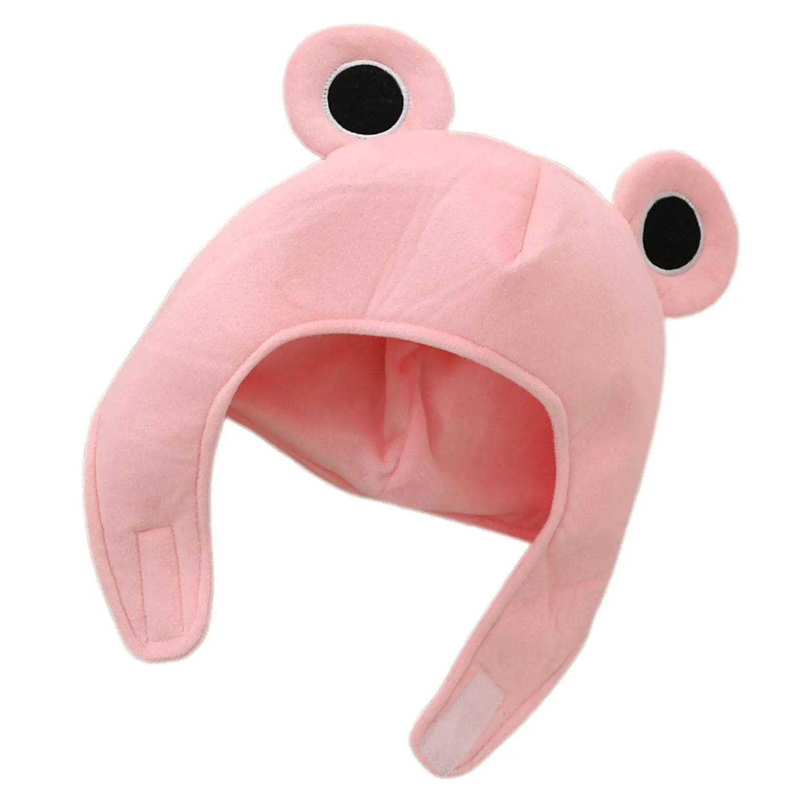 Lindo gorro de rana con orejas de dibujos animados, disfraz de animal suave, accesorio para la cabeza, fiesta de Navidad, cosplay, cumpleaños, regalo rosa, 14.93x12.58x0.39in