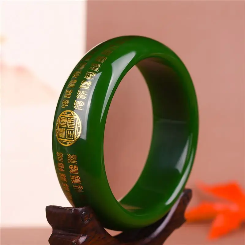 Pulsera con imagen de Baifu para mujer, brazalete con imagen dorada de phoenix Chengxiang