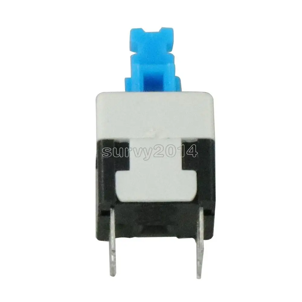 20Pcs 8X8mm Cap Self-locking Type Square Button Switch Blue 100000 Times Service Life