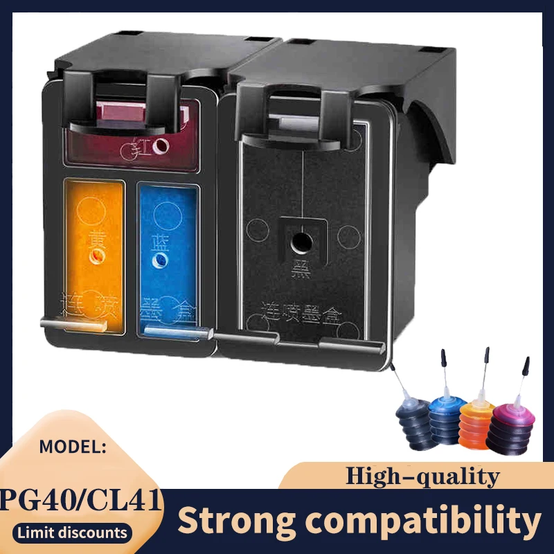 

2pcs PG-40 CL-41 PG40 CL41 Ink Cartridge For Canon Pixma MP140 MP150 MP160 MP180 MP190 MP210 MP220 MP450 MP470 printer