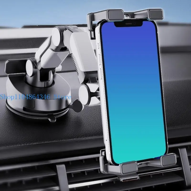 5asd Car Mount Holder with Builts in Phone Number Plate Adjustable for Smartphone Tablet Dashboard Windshield Suction Cup