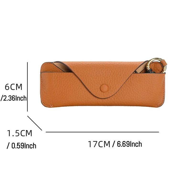 2025 New High-End Myopia Glasses Bag Hanging Bag Portable Can Hang Neck Anti-Lost Sunglasses Holster Leather Glasses Bag