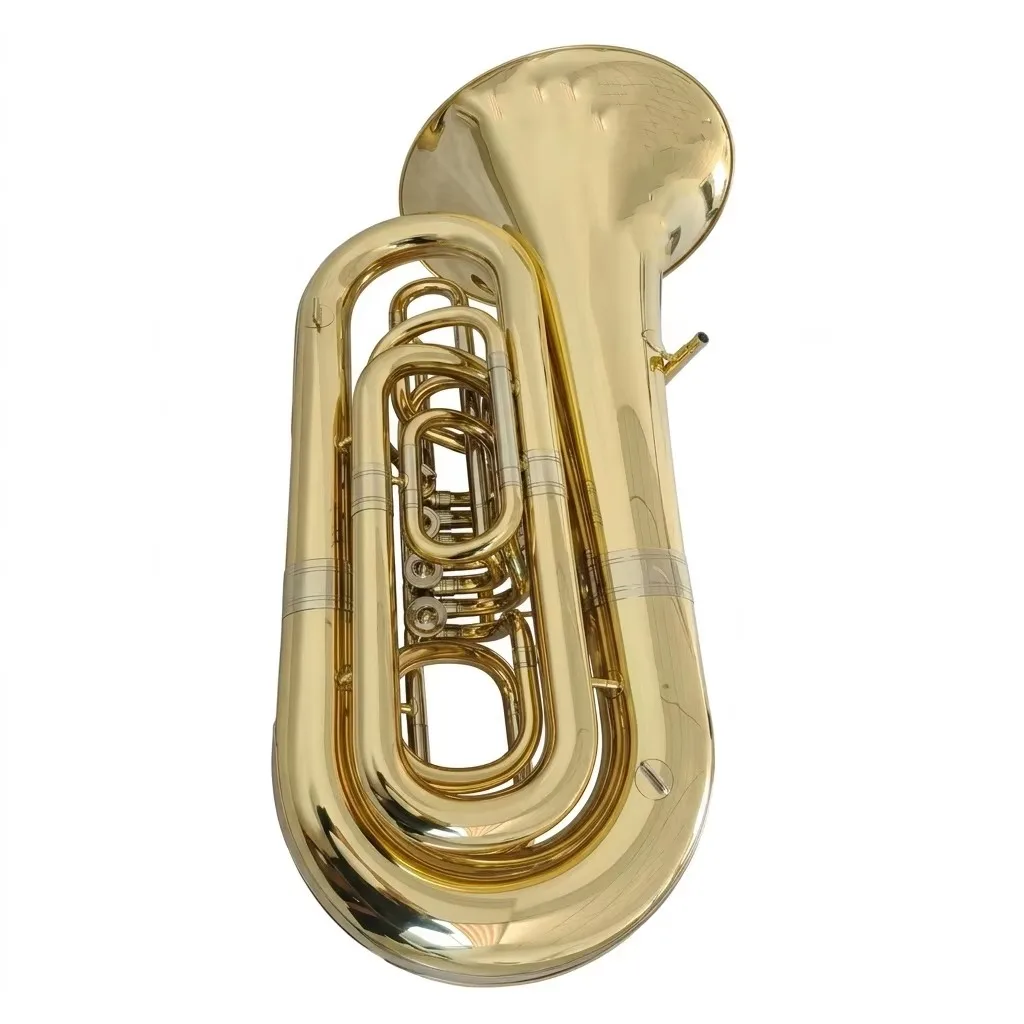 New Model Rotary Valve Tuba Professional Orchestra Instrument with Responsive Piston Systems