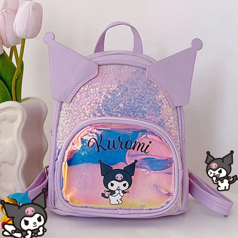 Sanrios Kuromi Cinnamoroll Mymelody Cartoon PU Backpack Handbag kawaii Anime Doll Girl Messenger Bag Coin Purse Birthday Present