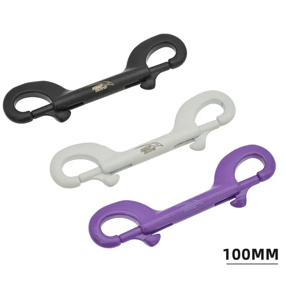 1PC Scuba Diving Double Ended Snap Hook 316 Stainless Steel 100x23x10mm BCD Accessories Black/White/Purple Snorkeling Parts