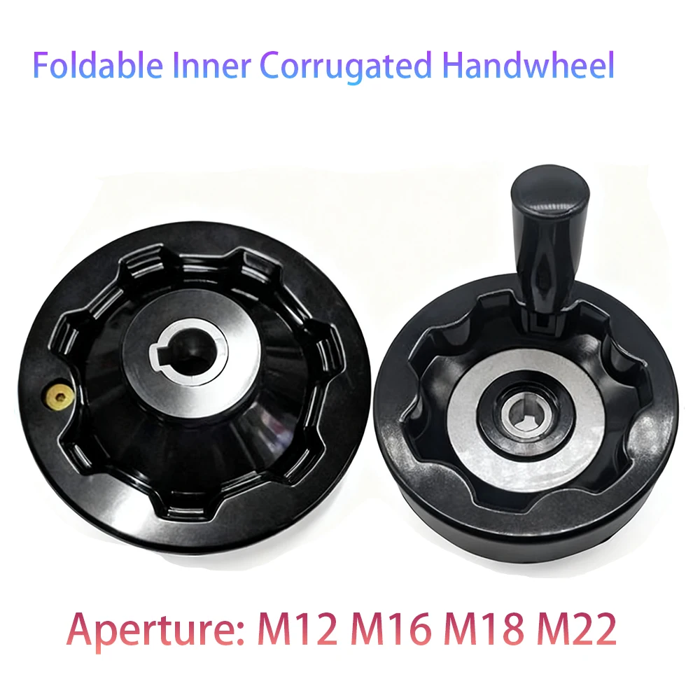 

Aluminum Alloy Handwheel Aperture M12 M16 M18 M22 Foldable Spoked Handwheel Back Corrugated Milling Machine Lathe CNC Printer