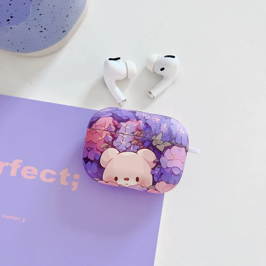 Чехлы для AirPods Pro 2 3 чехол Роскошный мультяшный медведь/Цветочные Наушники Чехол air pods pro Жесткий Чехол для airpod3